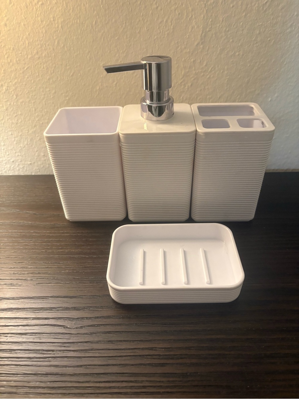 White Bath 4-Piece Bathroom Accessory Set